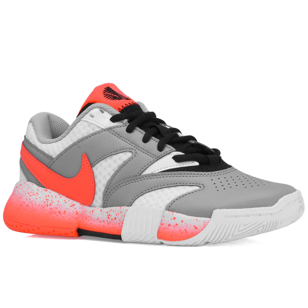 Tênis Nike Court Lite 4 Premium - Quadra Rápida - Branco Cinza e Salmão