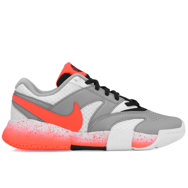 Tênis Nike Court Lite 4 Premium - Quadra Rápida - Branco Cinza e Salmão