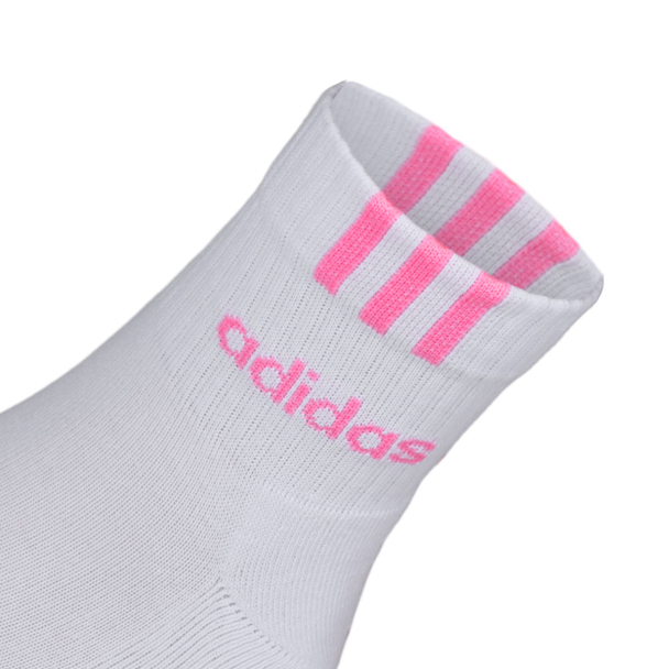 Meias Adidas C 3S Linear 38 AO 40 Pack com 03 Unidades Branca e Rosa