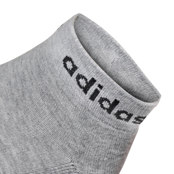 Meia Adidas Lin Ankle 41 ao 43- Pack com 03 unidades Branco Cinza e Preto