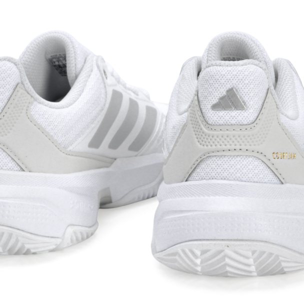 Tênis Adidas Courtjam Control 3 - All Court - Branco e Prata