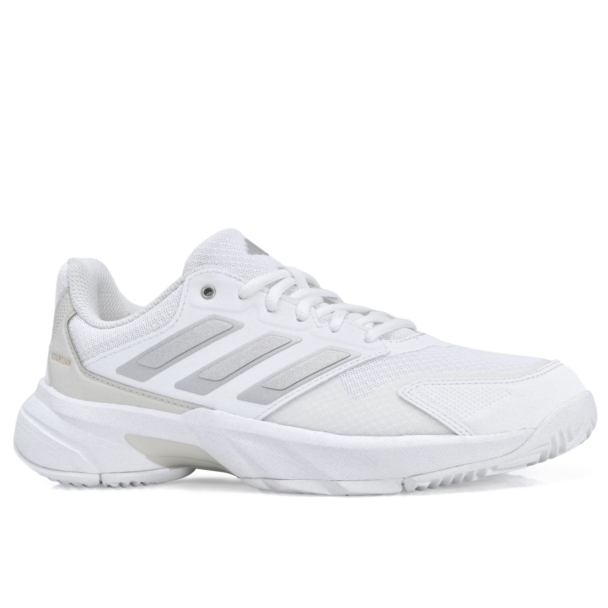 Tênis Adidas Courtjam Control 3 - All Court - Branco e Prata
