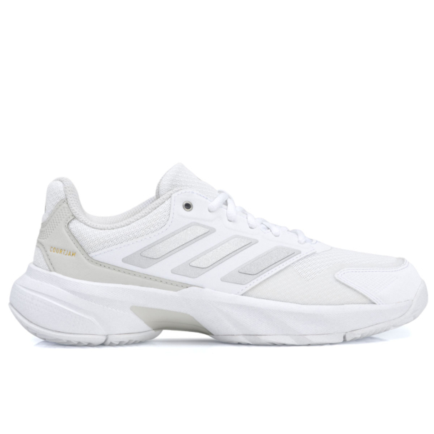 Tênis Adidas Courtjam Control 3 - All Court - Branco e Prata