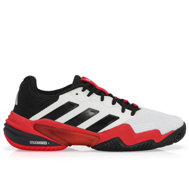  アディダス パデルラケット 3本線 ホワイト ブラック レッド Tênis Adidas Barricade 13 - All Court - Branco Preto e Vermelho