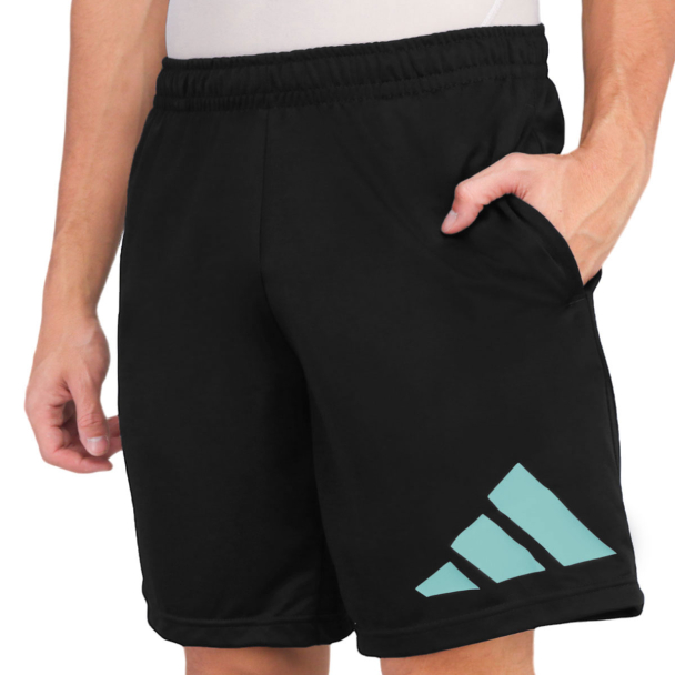Shorts Adidas Logo Preto e Azul