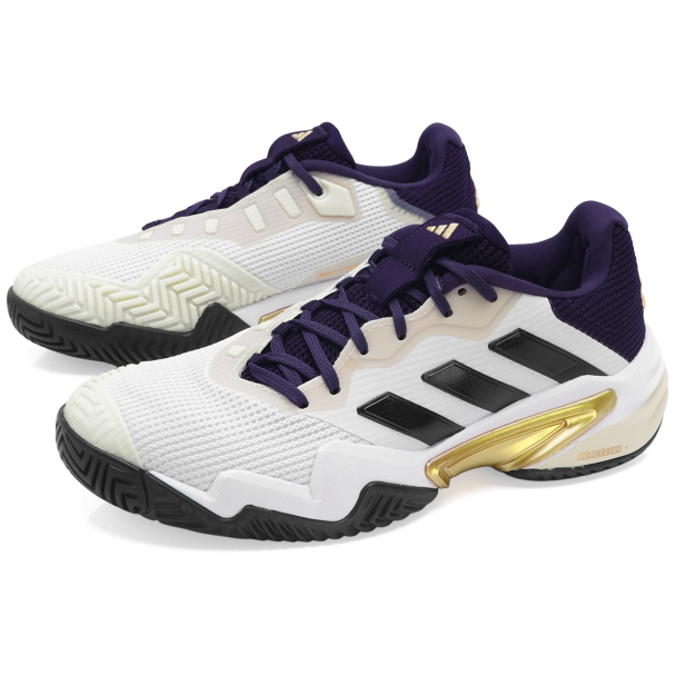 Tênis Adidas Barricade 13 - All Court - Branco Preto e Dourado