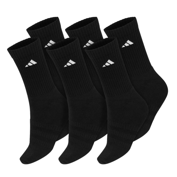 Meia Adidas Cushion Cano Alto Pack Com 06 Pares Preto