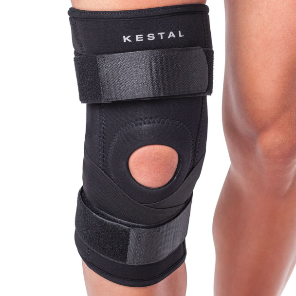 Joelheira Kestal Articulada com Cintas Cruzadas Preta