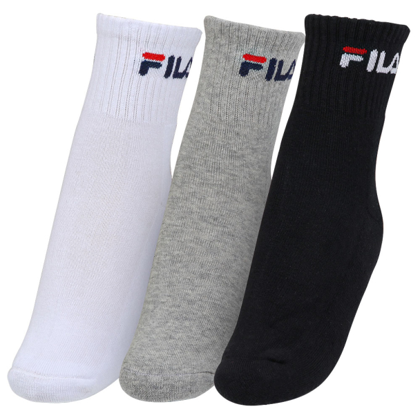 Meia Fila LS330037 34 ao 38 - Pack com 03 Pares - Branca Cinza e Preta