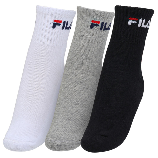 Meia Fila LS330037 - 39 ao 43 - Pack com 03 Pares - Branca Cinza e Preta