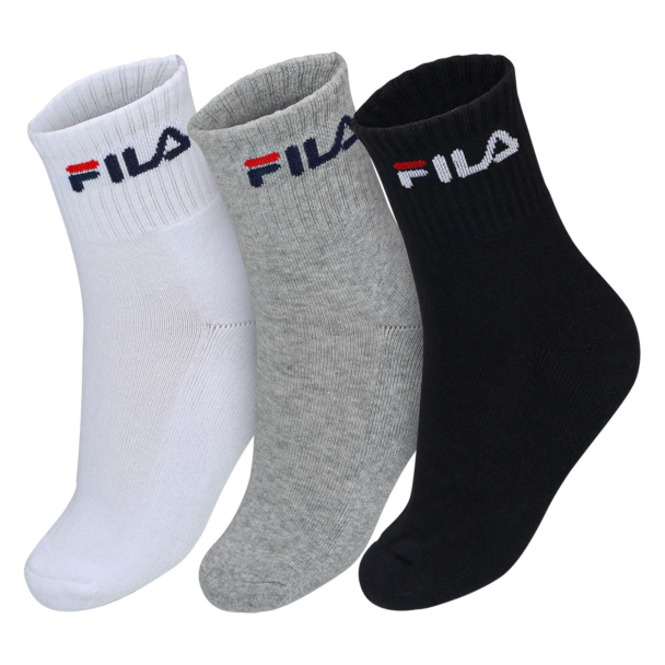 Meia Fila LS330037 - 39 ao 43 - Pack com 03 Pares - Branca Cinza e Preta