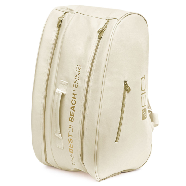 Raqueteira Zeiq Hummel Off White e Dourada - ProSpin.com.br