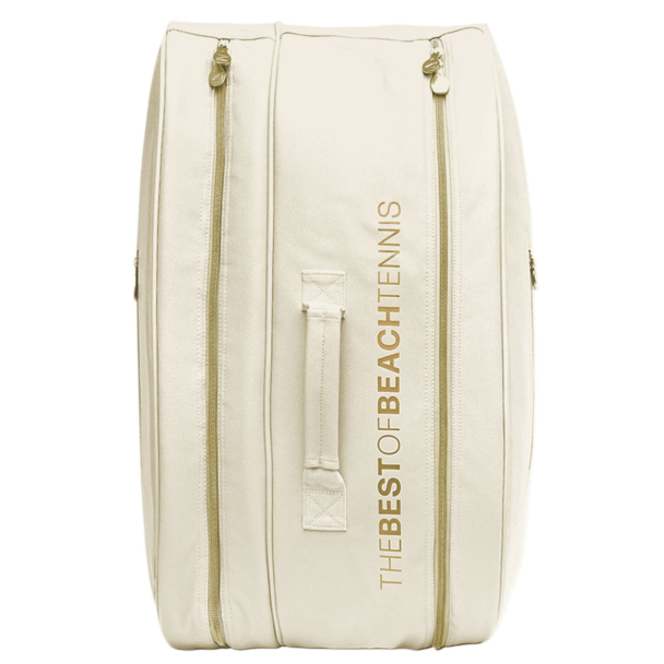 Raqueteira Zeiq Hummel Off White e Dourada - ProSpin.com.br