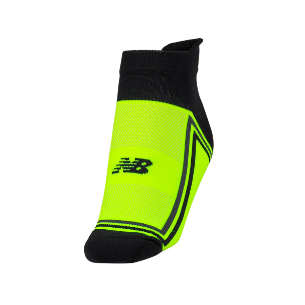Meia New Balance Performance 3º Calcanhar Invisivel 35 AO 38 Preto e Limão