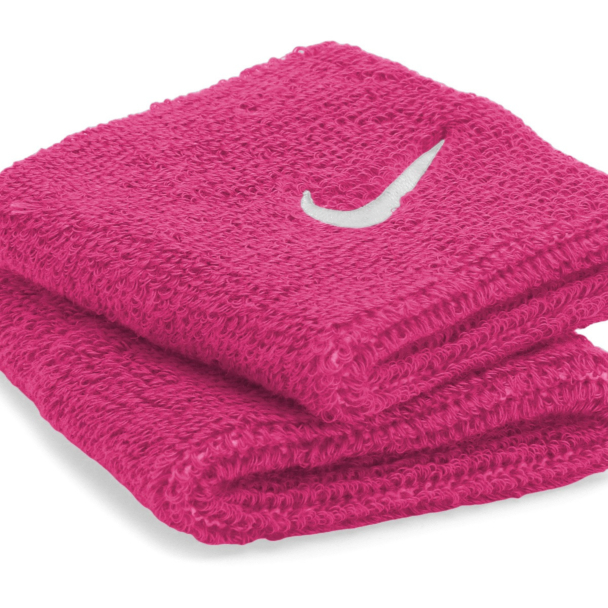 Munhequeira Nike Swoosh Curta com 02 unidades Rosa
