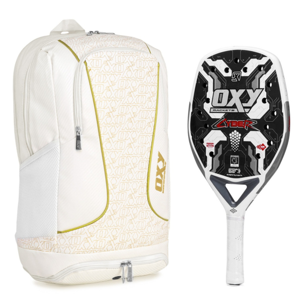 Raquete De Beach Tennis Oxy Cyber com Mochila Oxy Beach Branca de Brinde