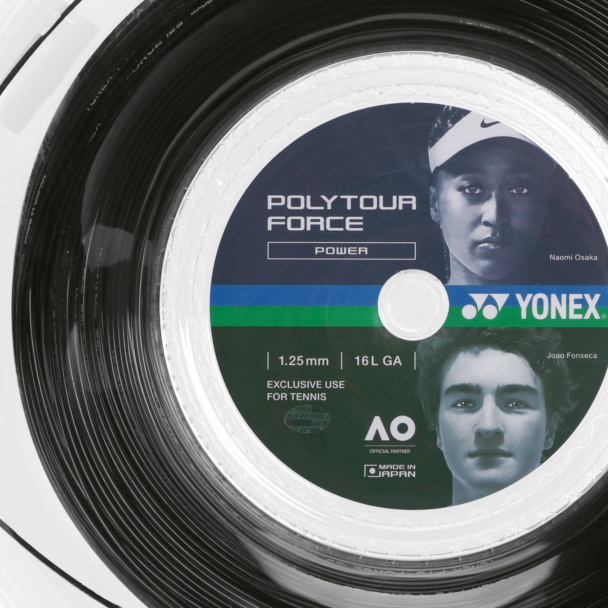 Corda Yonex Poly Tour Force 16L 1.25mm Preta - Rolo com 200 Metros