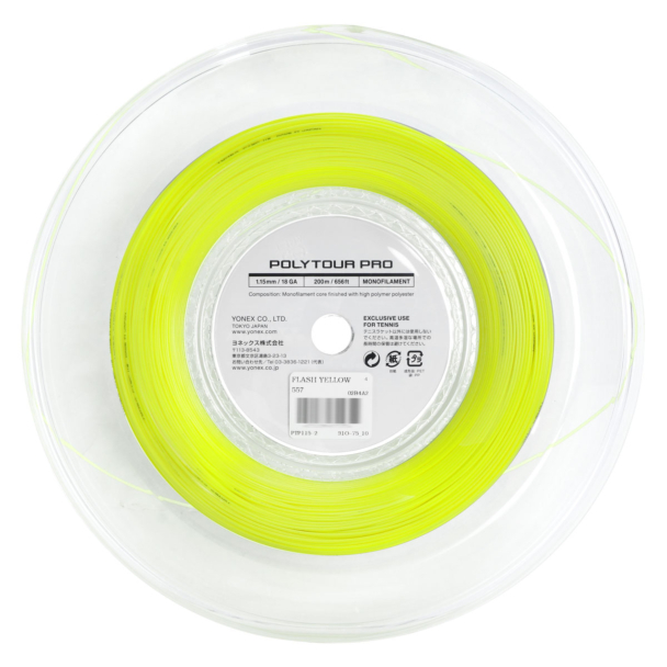 Corda Yonex Polytour Pro 18L 1.15mm Amarela - Rolo com 200 metros