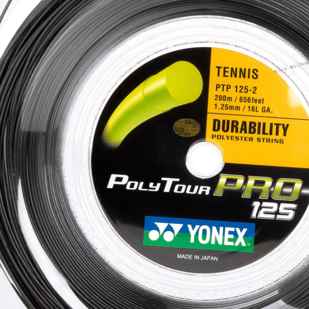 Corda Yonex Polytour Pro 16L 1.25mm Grafite Rolo com 200 metros