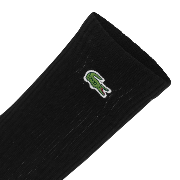 Meia Lacoste Core Active Performance 35 ao 38 - Pack com 03 Pares - Preta
