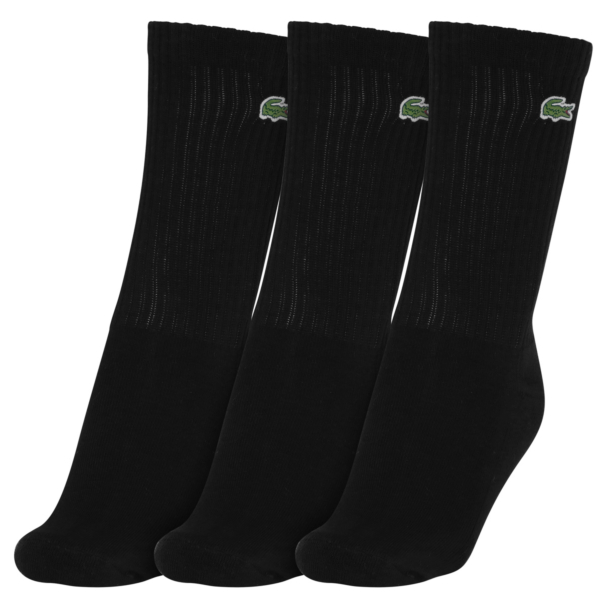 Meia Lacoste Core Active Performance 35 ao 38 - Pack com 03 Pares - Preta
