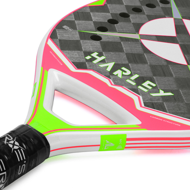 Raquete De Beach Tennis Heroes Harley Cinza Rosa e Verde