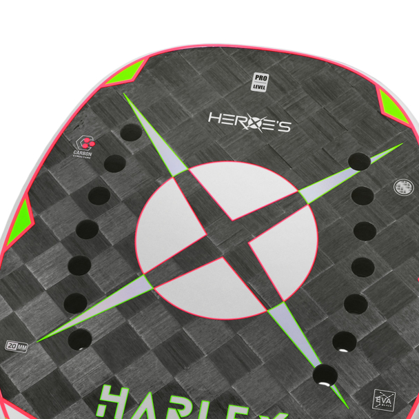Raquete De Beach Tennis Heroes Harley Cinza Rosa e Verde