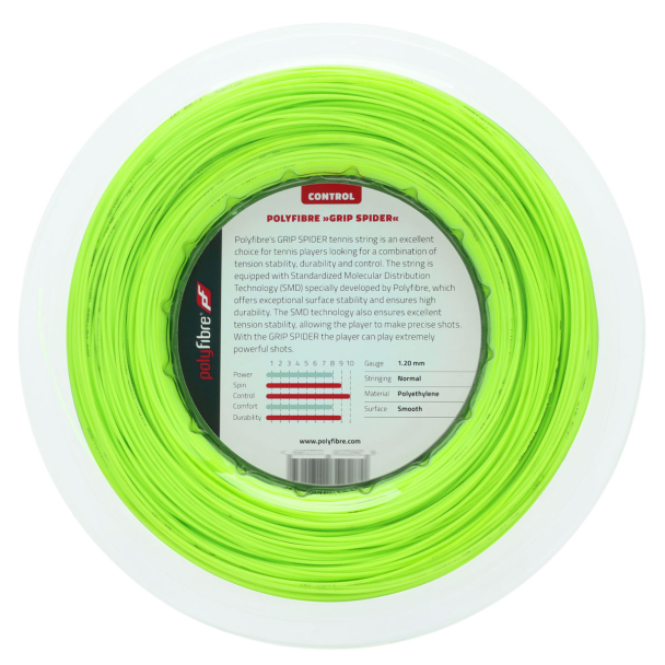 Corda Polyfibre Grip Spider 18L 1.20mm Rolo com 200 Metros Verde Limão