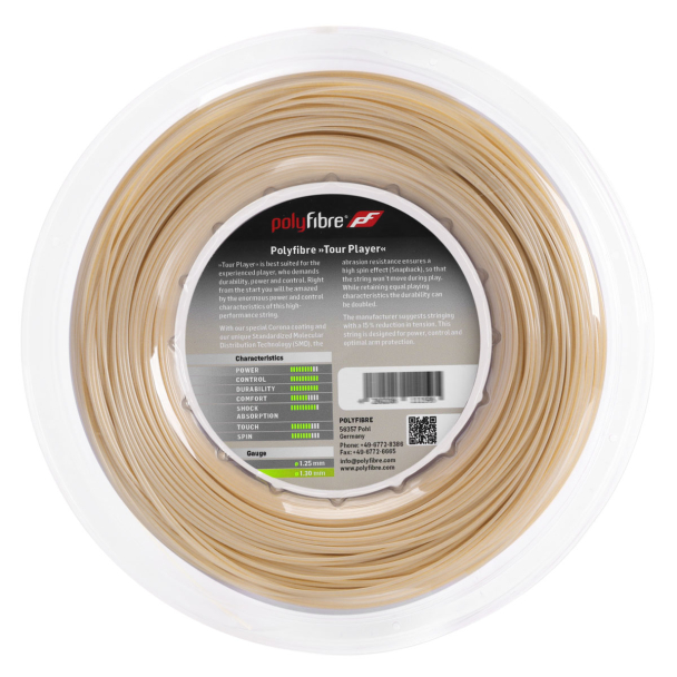 Corda Polyfibre Tour Player 16L 1.30mm Rose - Rolo com 200 Metros