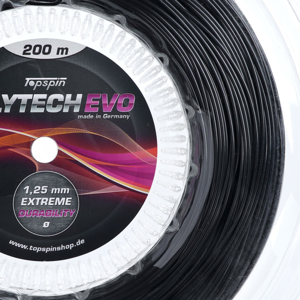 Corda Topspin Polytech Evo 17L 1.25mm Preta Rolo com 200 Metros