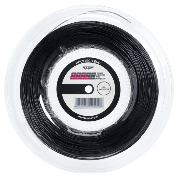 Corda Topspin Polytech Evo 17L 1.25mm Preta Rolo com 200 Metros
