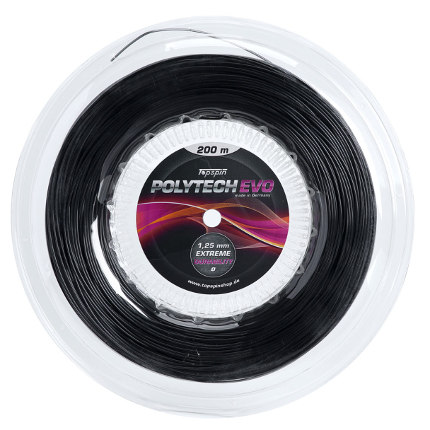 Corda Topspin Polytech Evo 17L 1.25mm Preta Rolo com 200 Metros