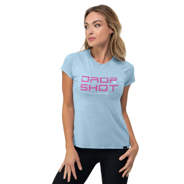 Camiseta Drop Shot Baby Look Enjoy 3.0 Azul Claro