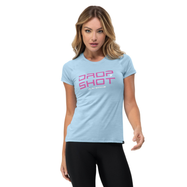 Camiseta Drop Shot Baby Look Enjoy 3.0 Azul Claro