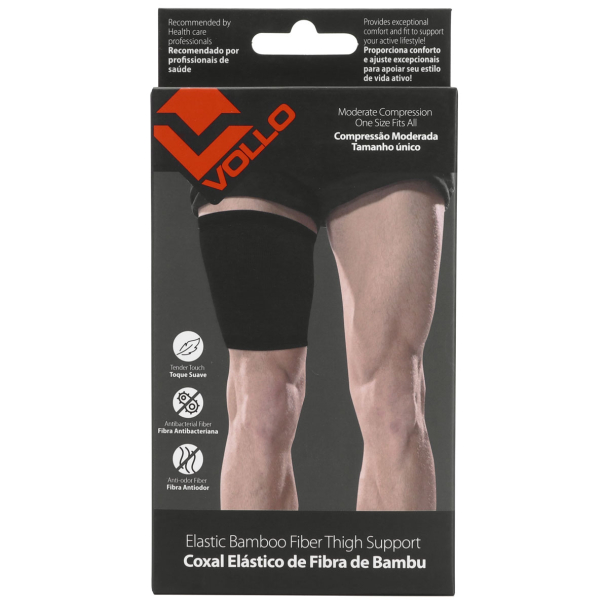 Coxal Vollo Elástica Fibra de Bambu Preta