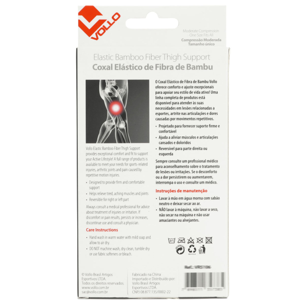 Coxal Vollo Elástica Fibra de Bambu Preta