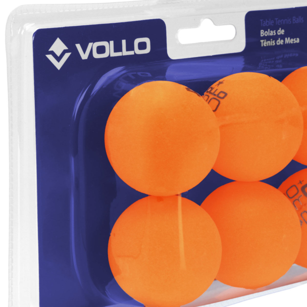 Bola de Tênis de Mesa Vollo 1 Estrelas com 06 Bolas Laranja