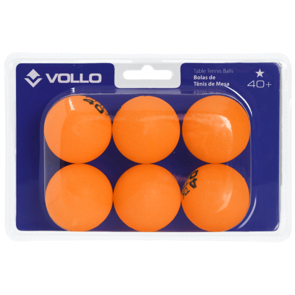 Bola de Tênis de Mesa Vollo 1 Estrelas com 06 Bolas Laranja