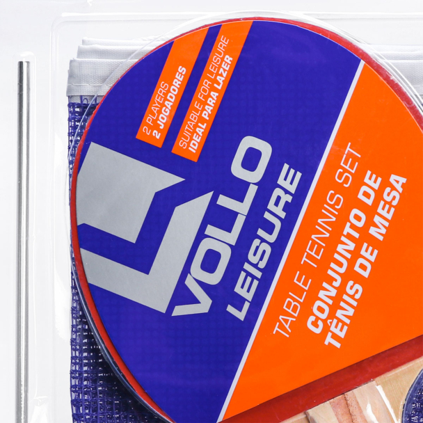 Kit Tênis de Mesa Vollo VT710 com 02 Raquetes e 03 Bolinhas Rede e Suporte