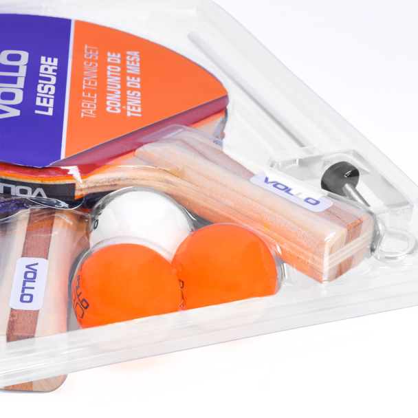 Kit Tênis de Mesa Vollo VT710 com 02 Raquetes e 03 Bolinhas Rede e Suporte