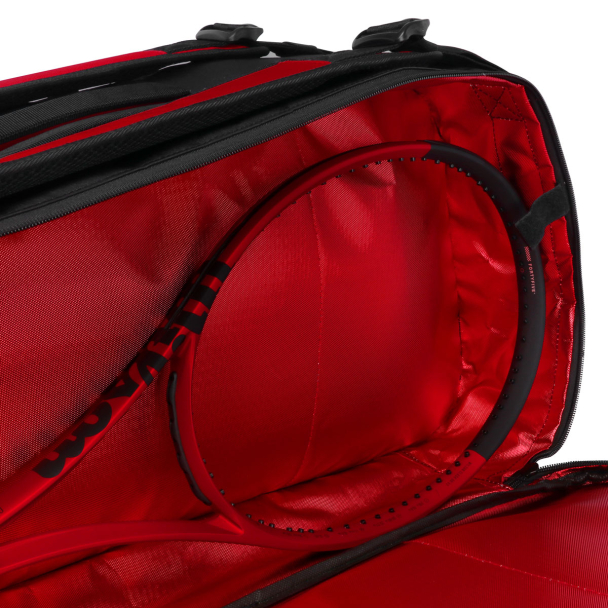 Raqueteira Wilson Super Tour X9 Clash V2.0 Preta e Vermelha