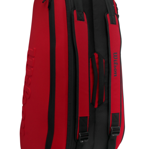 Raqueteira Wilson Super Tour X9 Clash V2.0 Preta e Vermelha