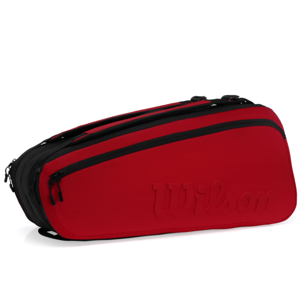 Raqueteira Wilson Super Tour X9 Clash V2.0 Preta e Vermelha
