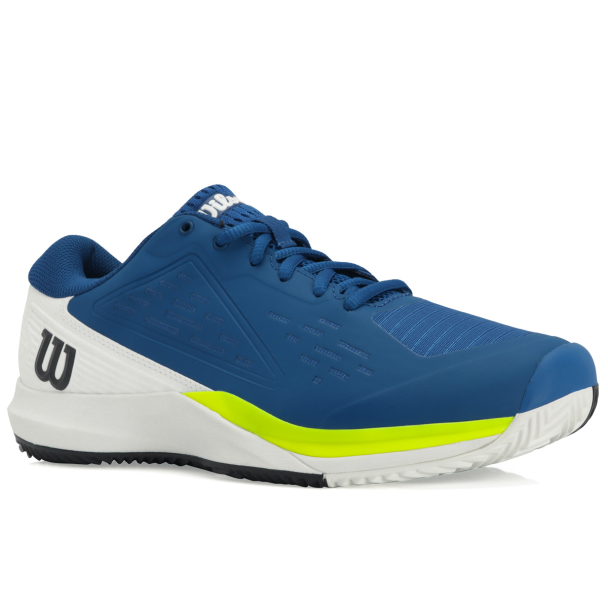 Tênis Wilson Rush Pro Ace Clay Branco e Azul - ProSpin.com.br