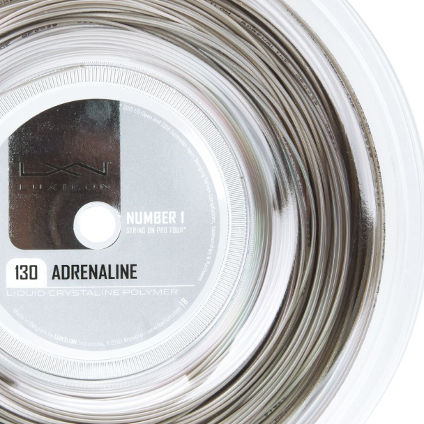 Corda Luxilon Adrenaline 1.30mm Prata Rolo com 200 metros