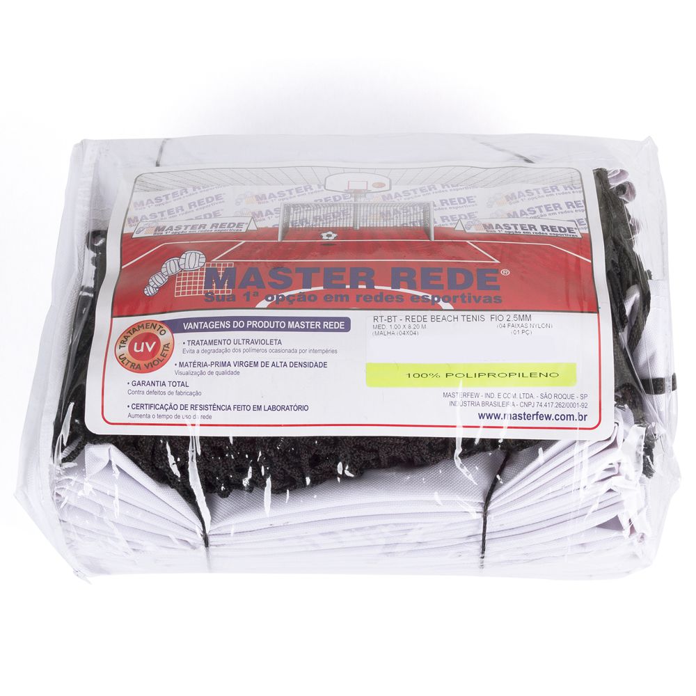 Rede de Beach Tennis Master Lazer Fio 1mm Seda Malha 4x4 com Rede de Beach Tennis Master Lazer Fio 1mm Seda Malha 4x4 com