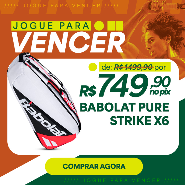 Raqueteira Babolat Pure Strike X6 Branca e Coral
