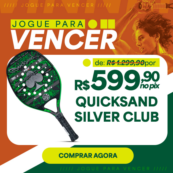 Raquete de Beach Tennis Quicksand Silver Club - Carbono 12K